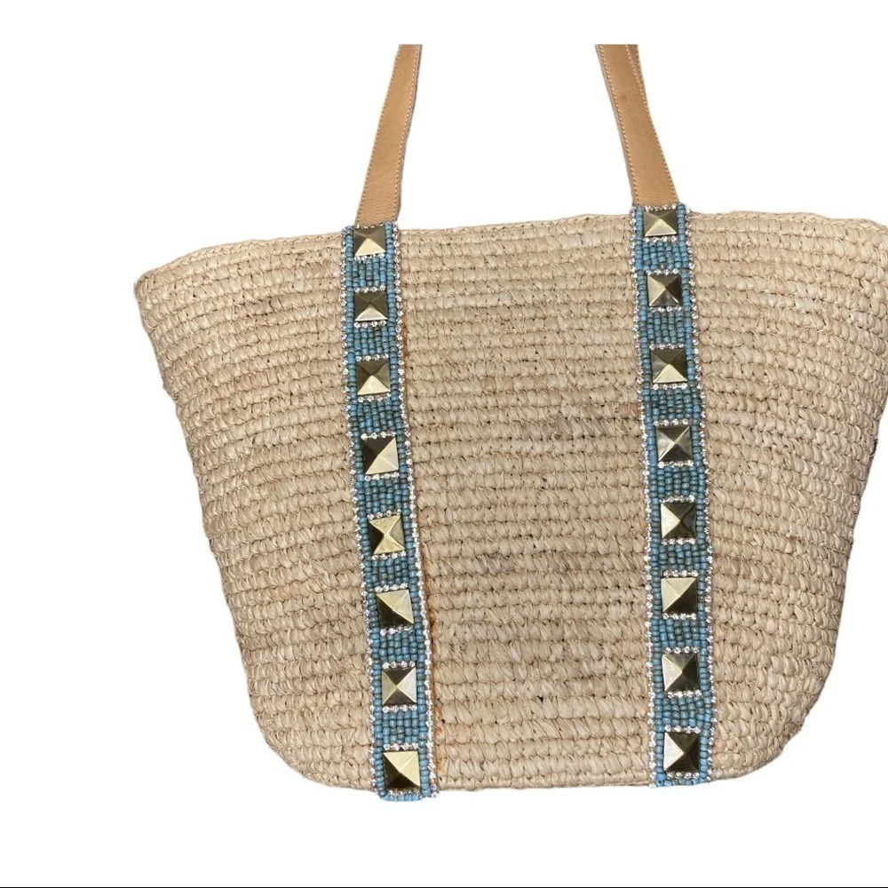 SKEMO Embellished Straw Bag - Picture 4 of 15